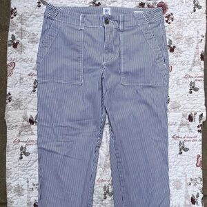 GAP Blue and White Dress Pants Relaxed Fit Cotton